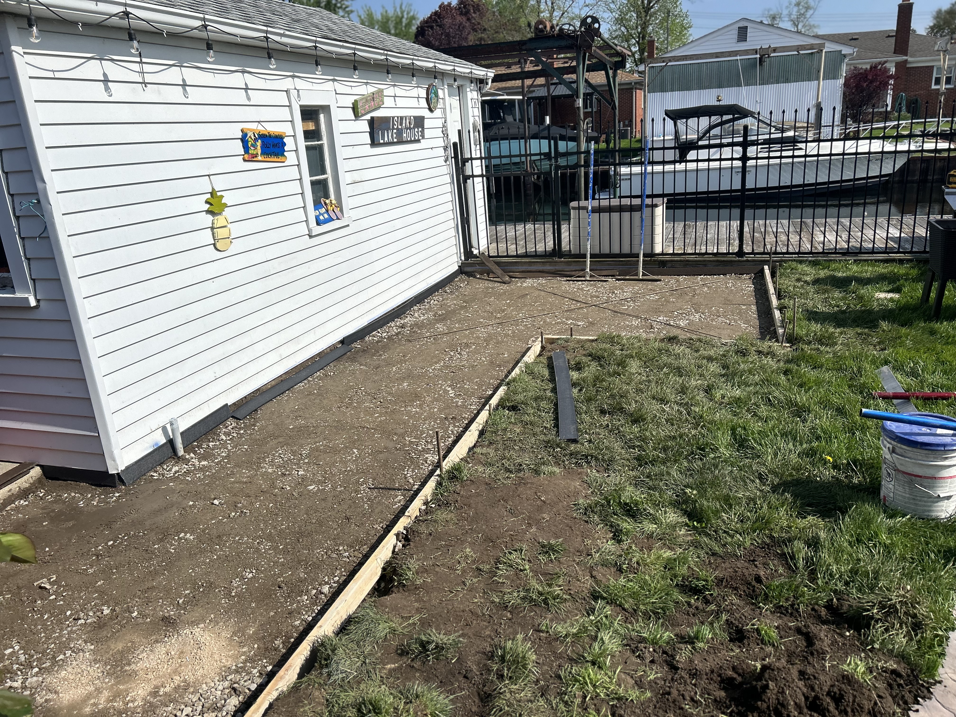 Concrete walkway install