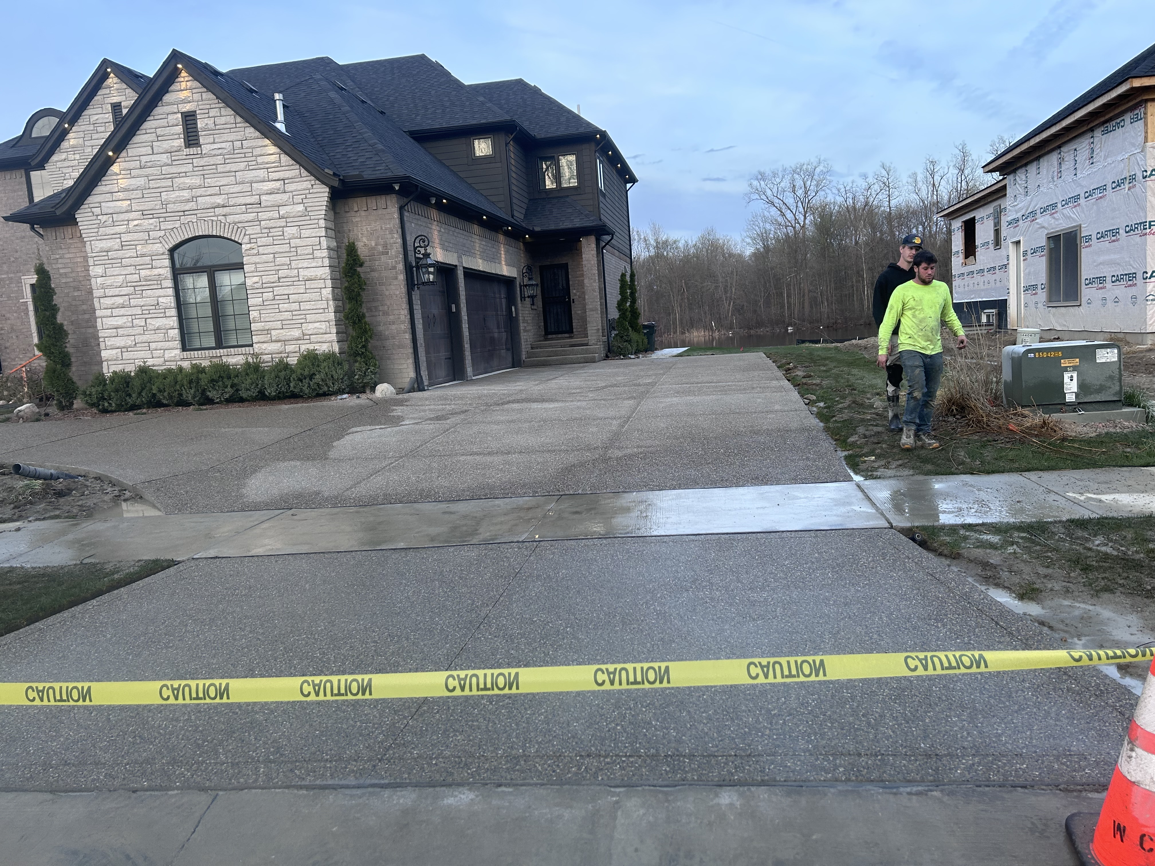 Exposed aggregate concrete