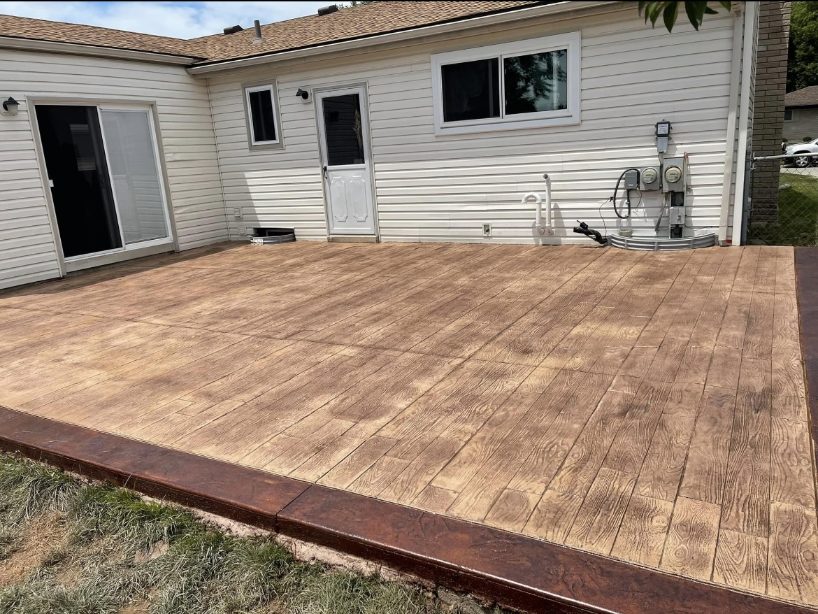 Stamped concrete patio